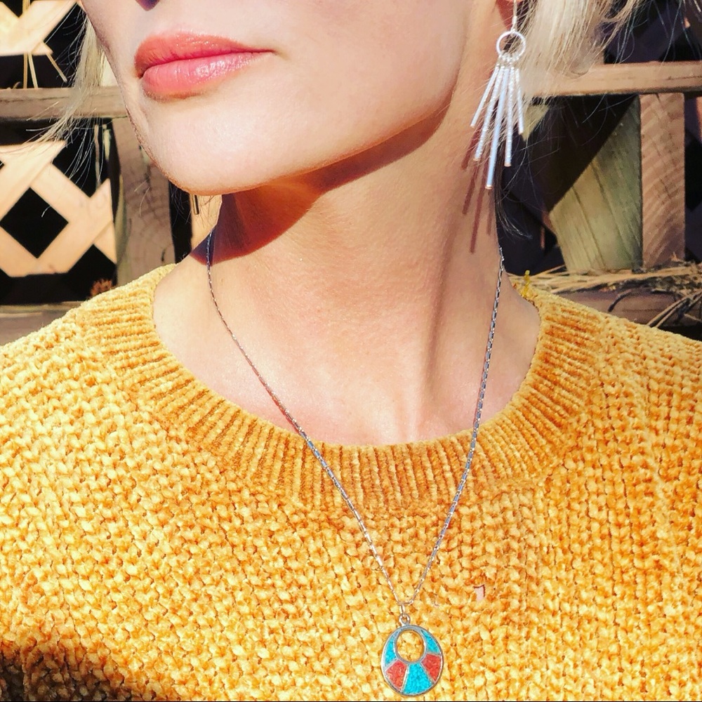 Vintage Turquoise and Red Jasper Necklace